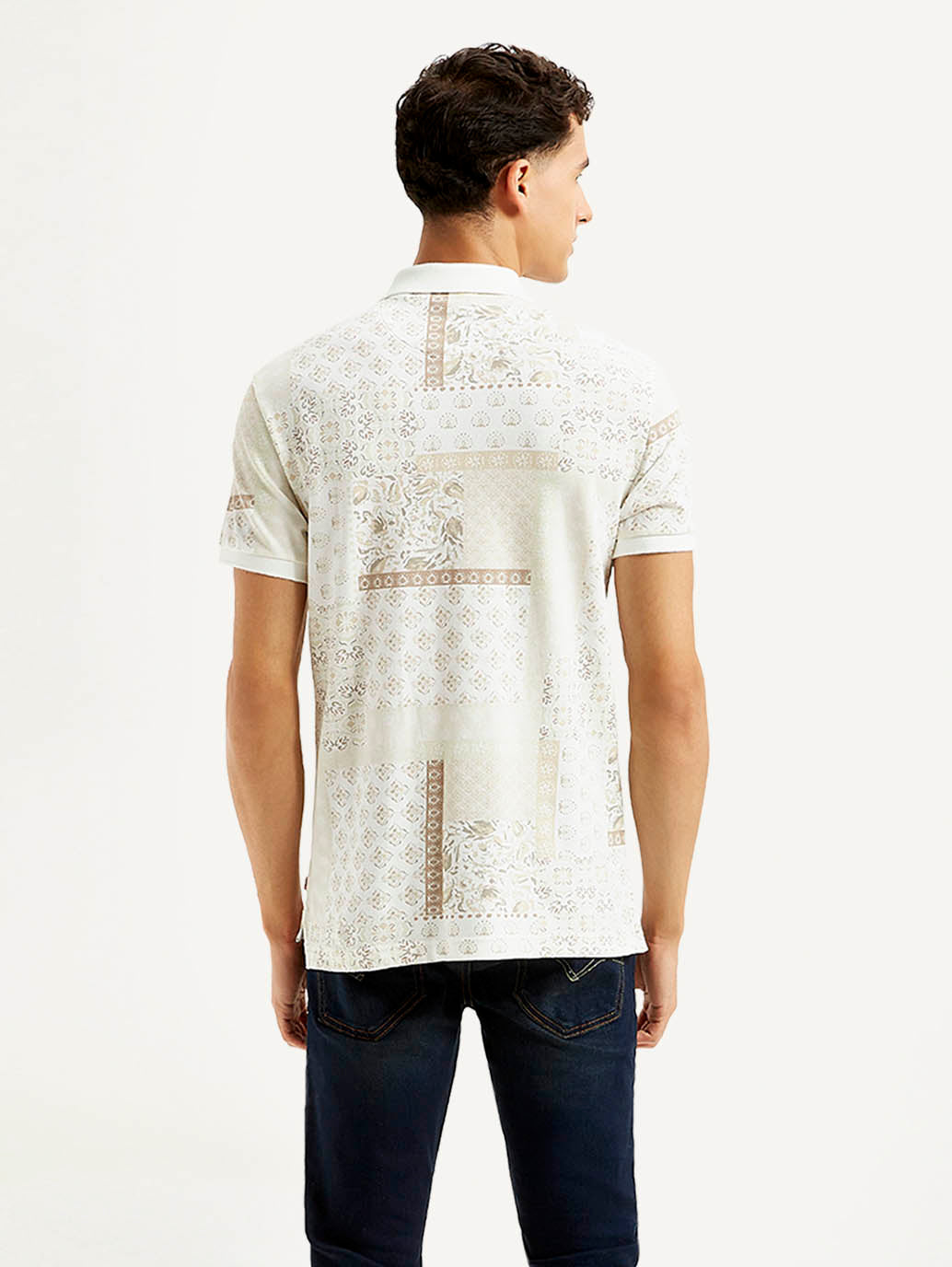 Men's Ethnic Motifs Slim Fit Polo T-shirt