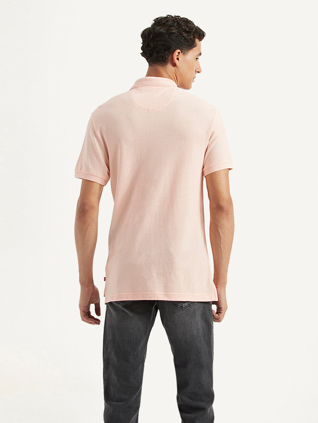 Men's Solid Slim Fit Polo Linen T-shirt