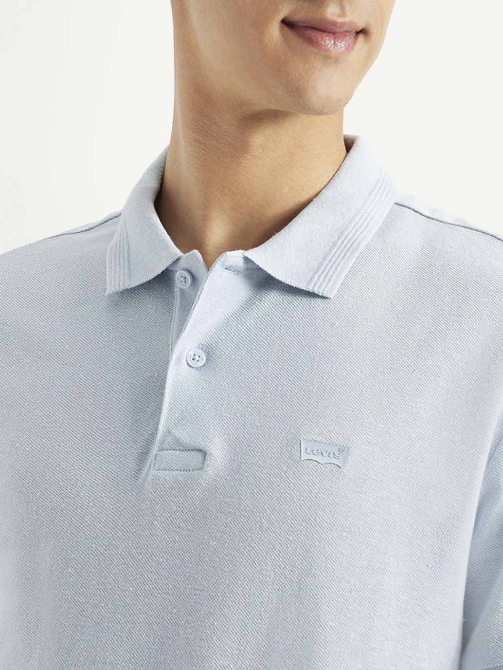 Men's Solid Slim Fit Polo Linen T-shirt