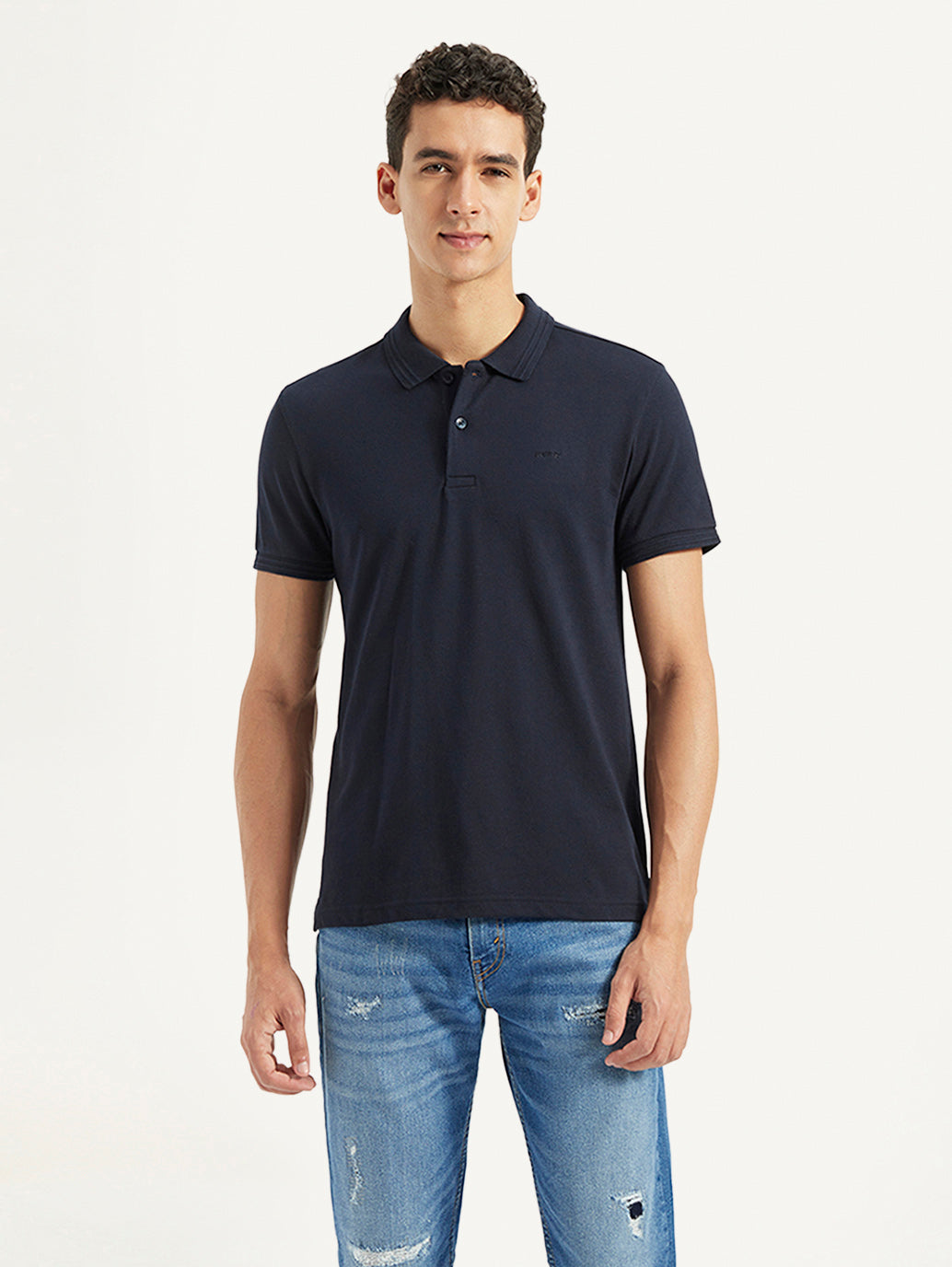 Men's Solid Slim Fit Polo T-shirt