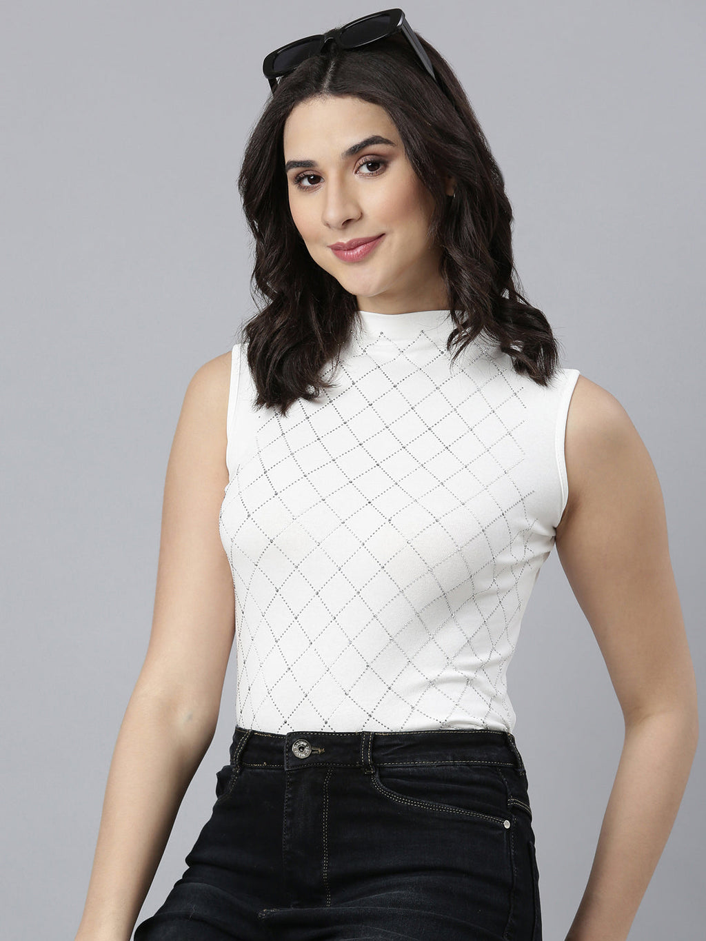 Women's Solid Off White Top