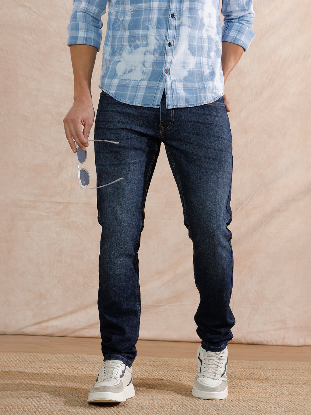 Casual Heavy Fade Slim Fit Jeans | Blue