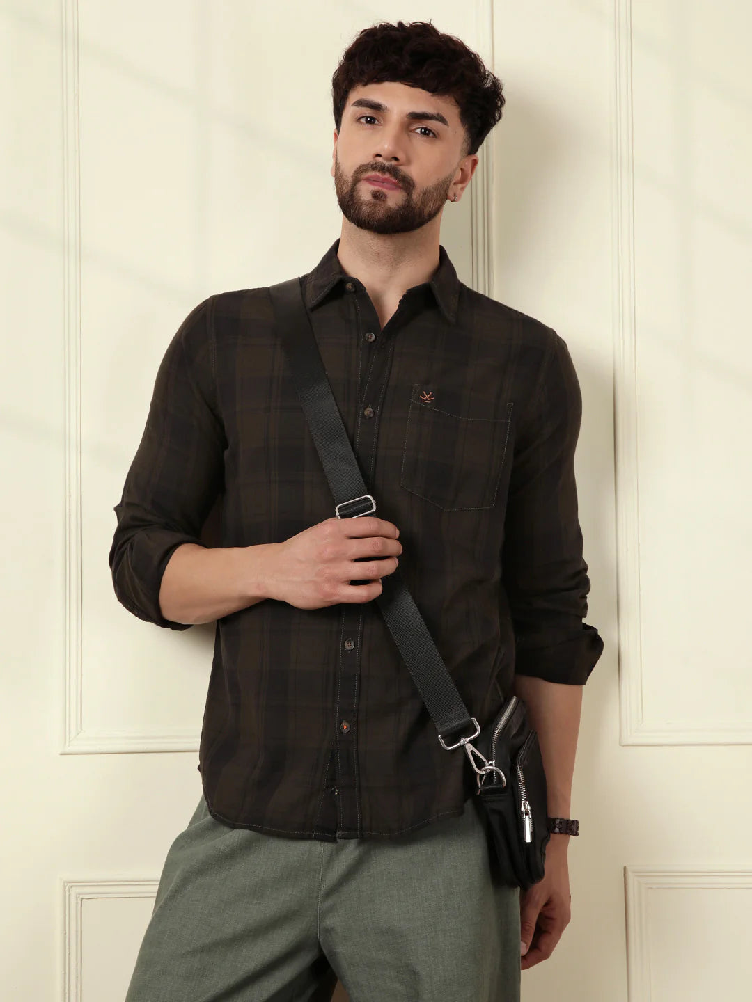 Dark Tonal Checked Shirt | Green