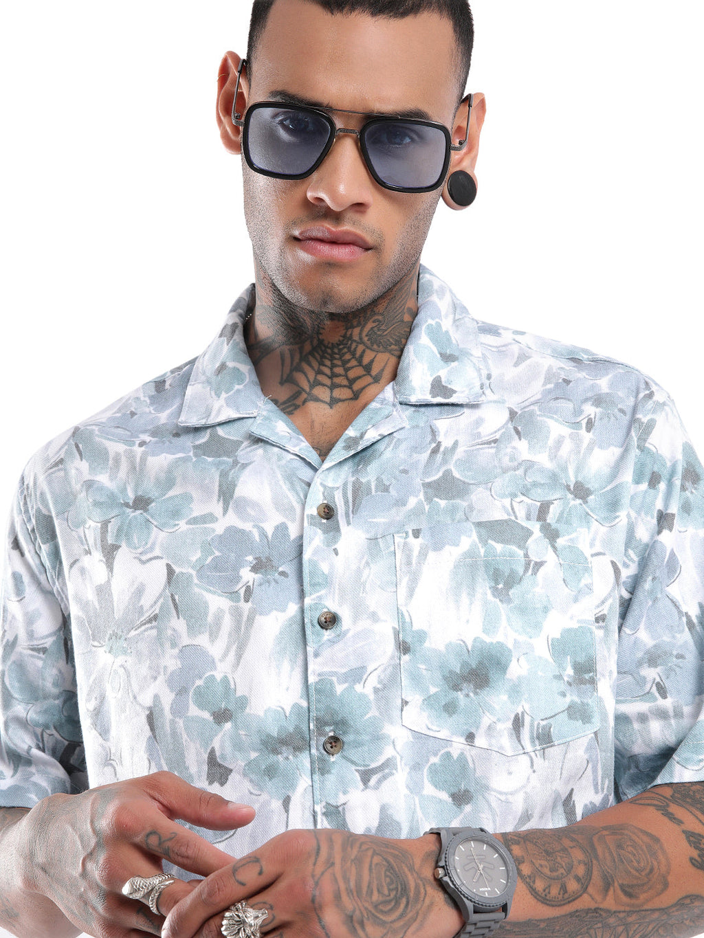 Blue AOP Resort Collar Shirt