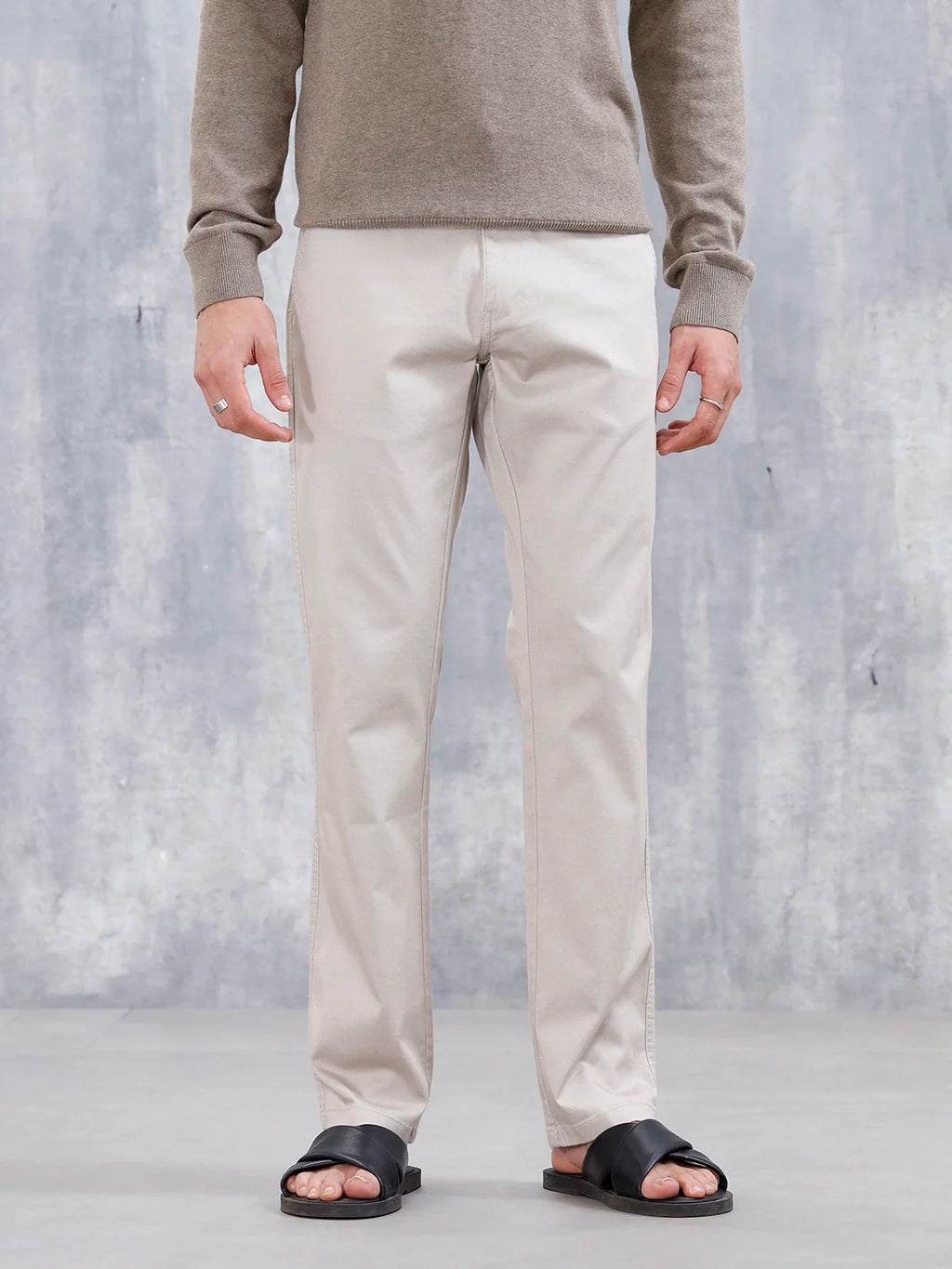Men's Straight Fit Woven Jogger | Beige