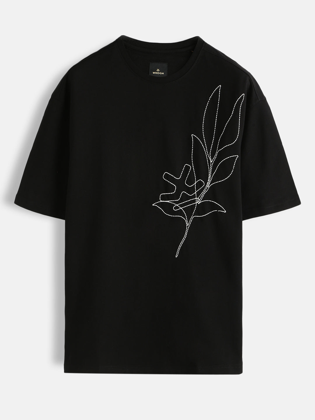 Embroidered Oversized T-Shirt | Black