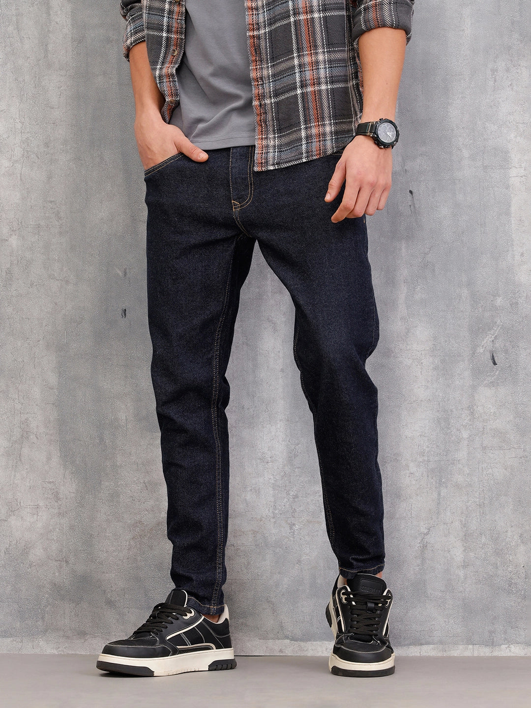 Blue Rinse Wash Skinny Crop Jeans I Blue