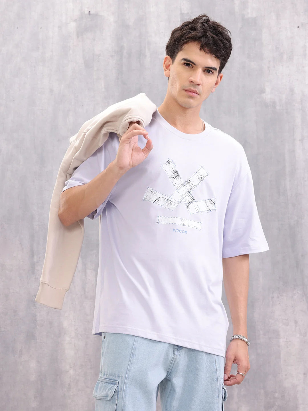 Brand Carrier Graphic Printed Oversized Fit T-shirt | Lavender