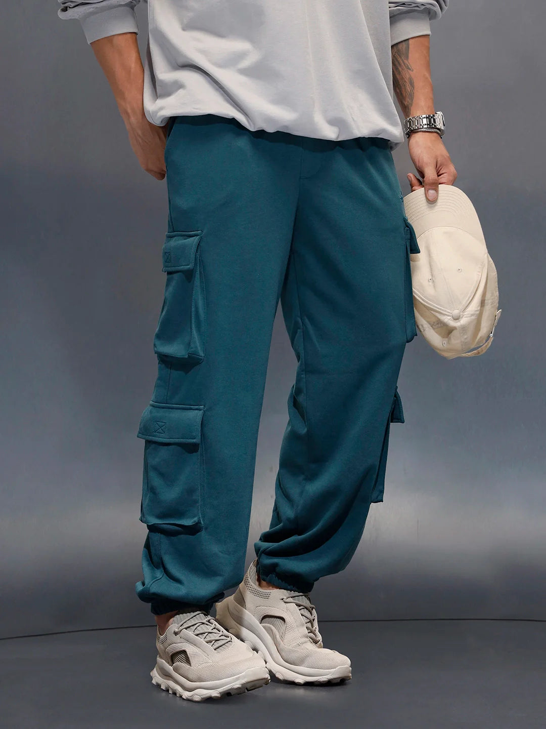 Casual Utility Pocket Joggers for Men  | Green