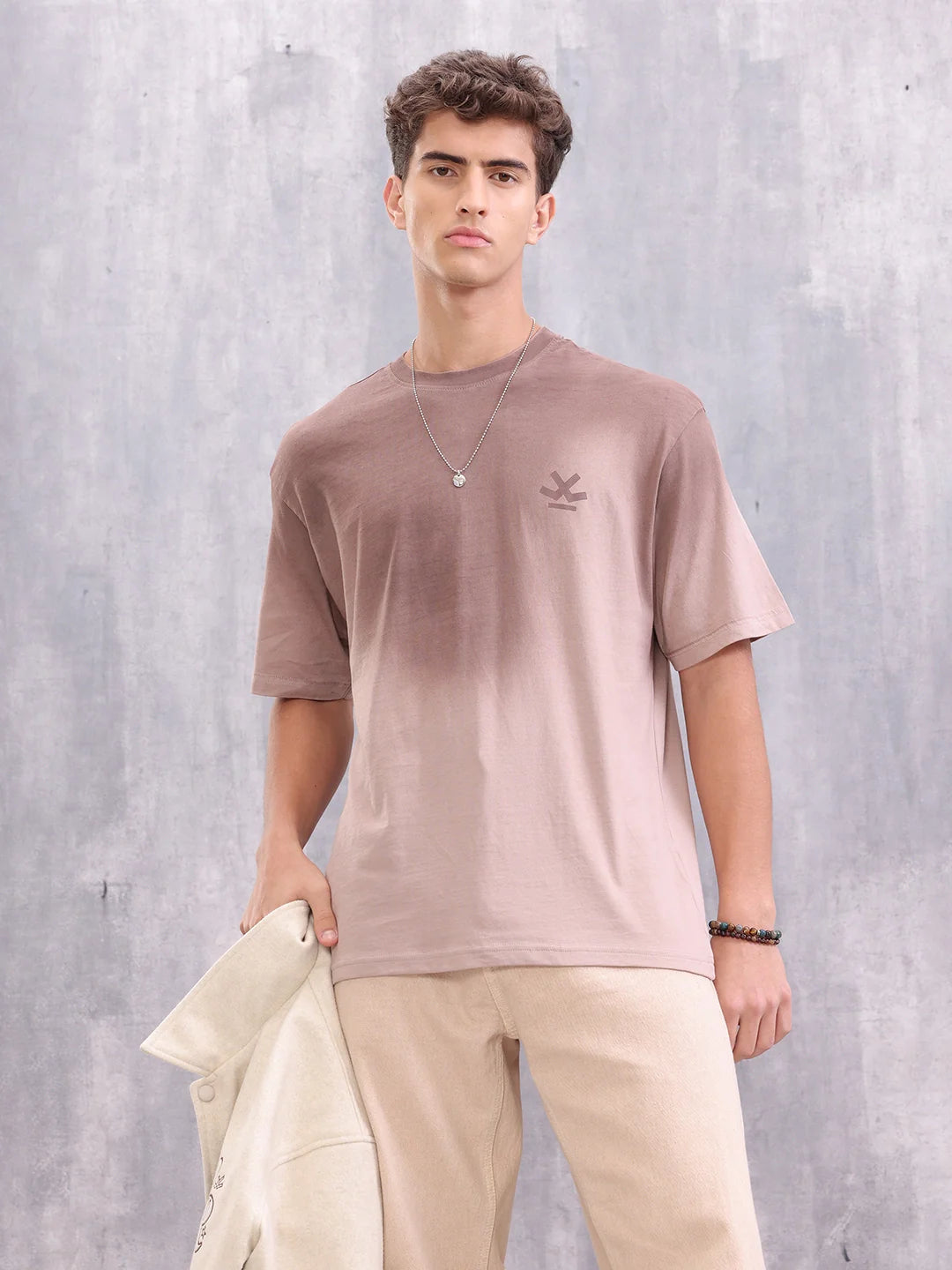 Ombre Fade T-Shirt – Casual Streetwear Style | Beige