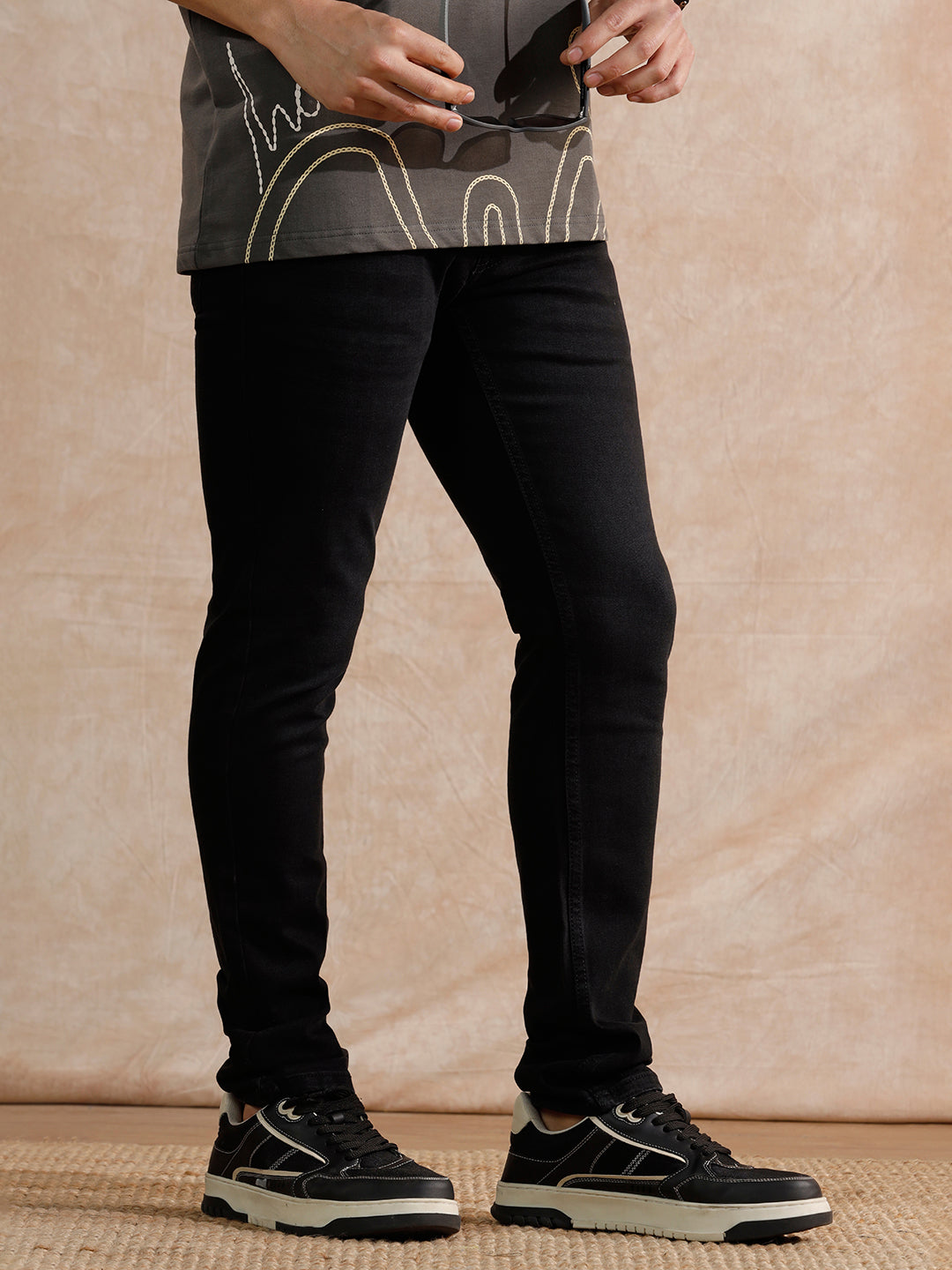 Casual Light Fade Slim Fit Jeans | Black