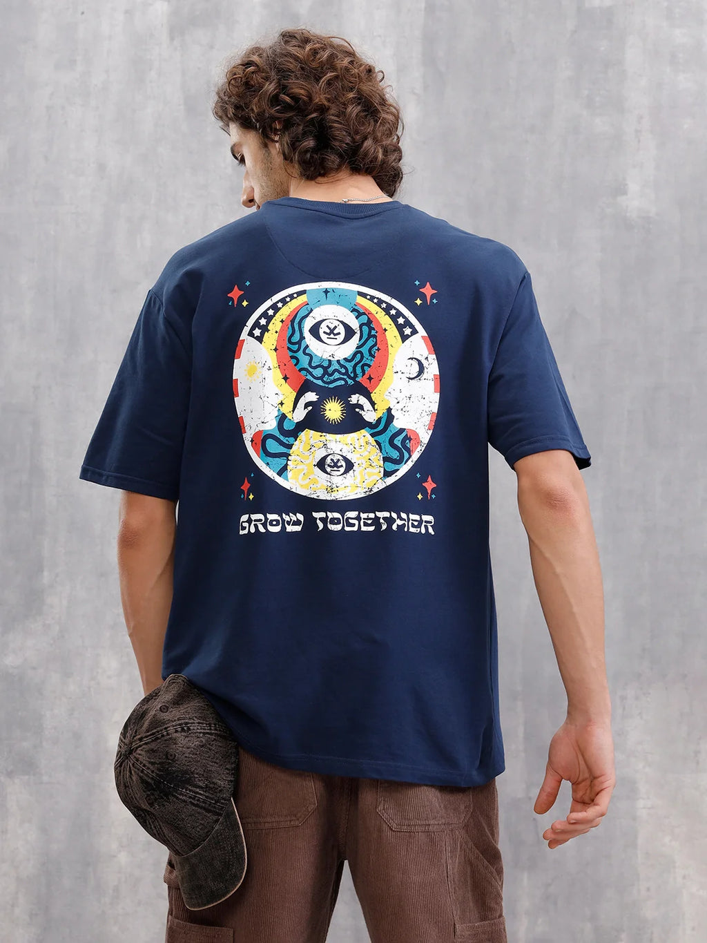 Zen Inspired Oversized Nomad Edition Graphic T-Shirt  |  Blue