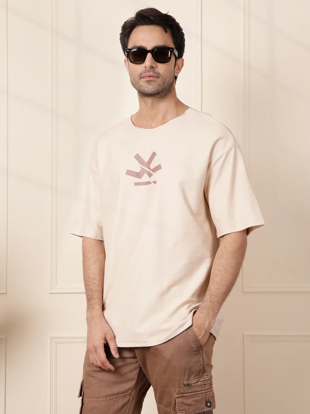 Heavy GSM Raw Edge Collar T-Shirt