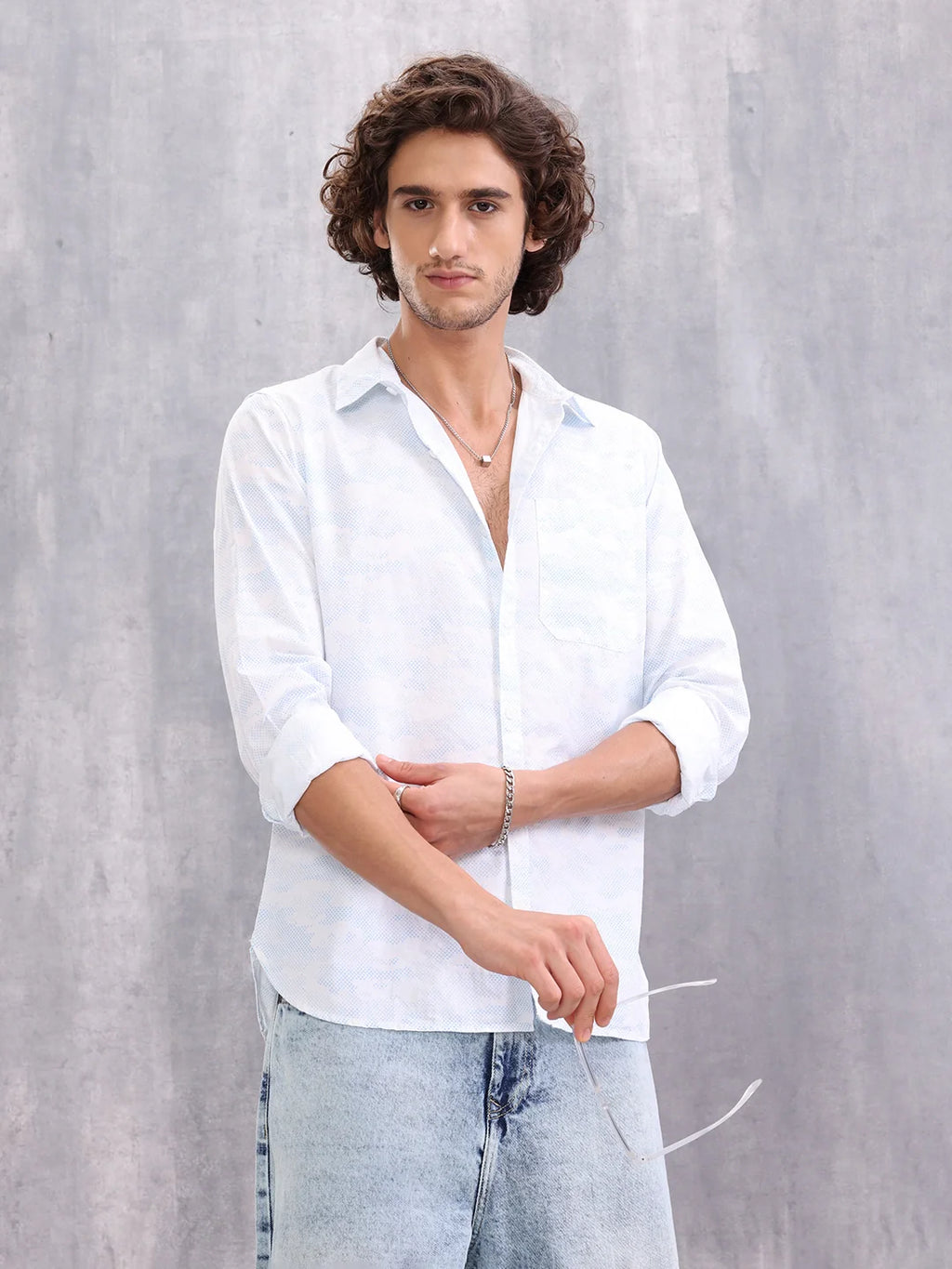 Cotton Full Sleeve Aop Shirt | Blue