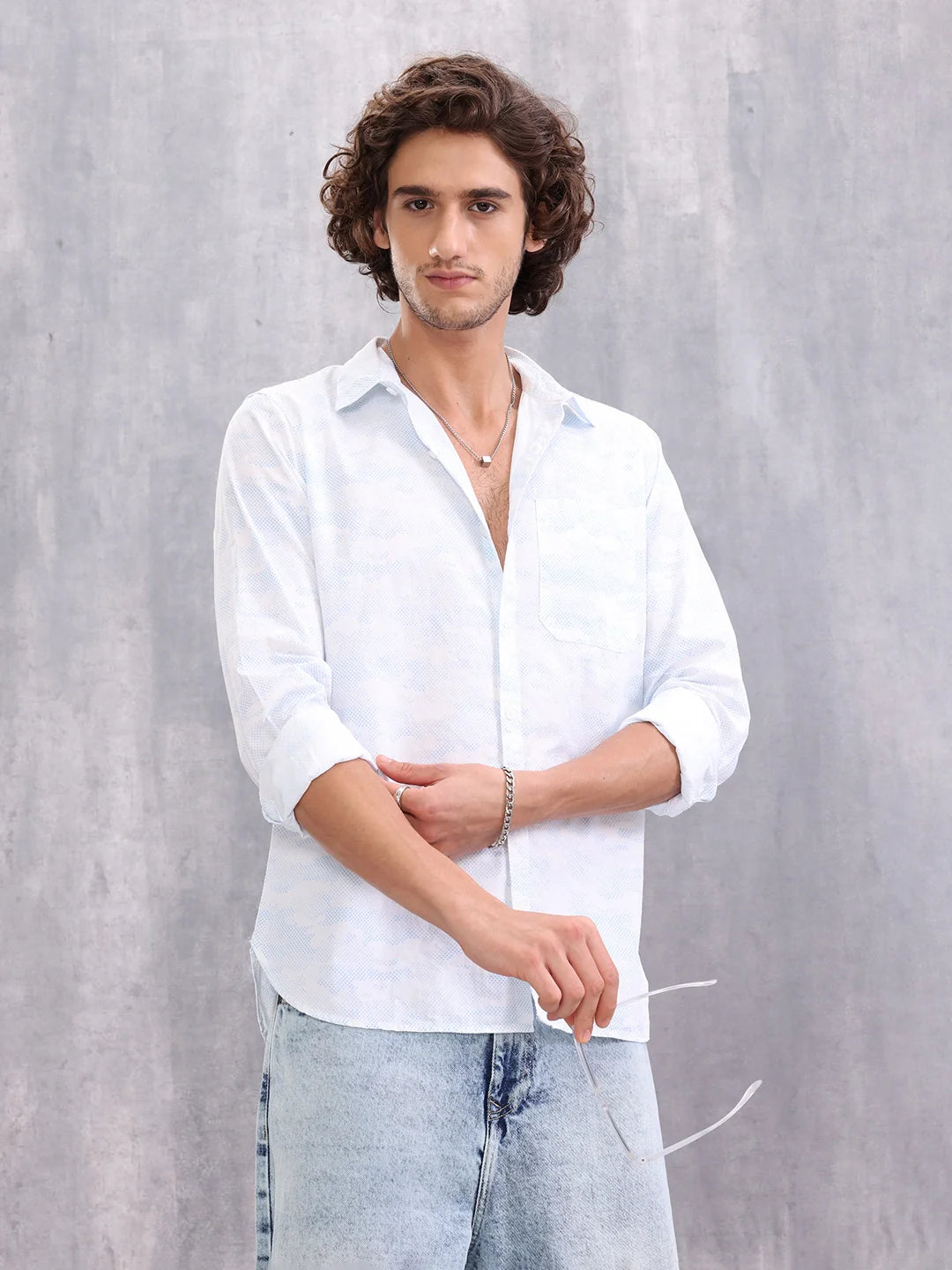 Cotton Full Sleeve Aop Shirt | Blue