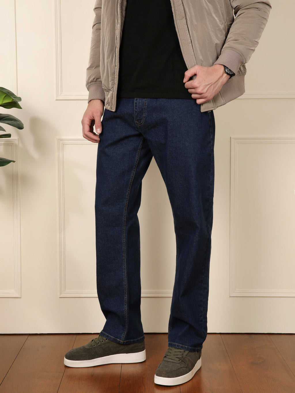 Dark Blue Regular Fit Denim Jeans