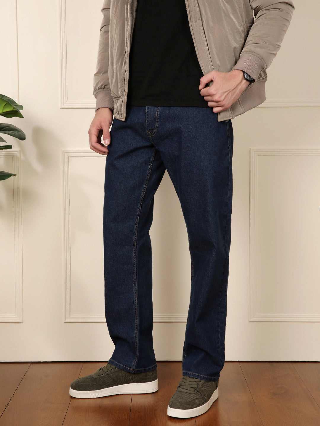 Dark Blue Regular Fit Denim Jeans