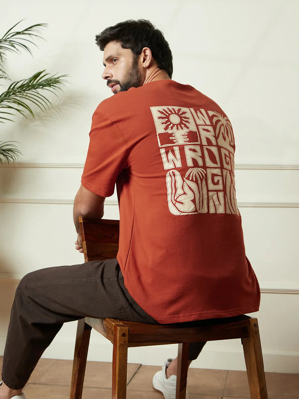 Heavy GSM Back Print T-Shirt | Rust