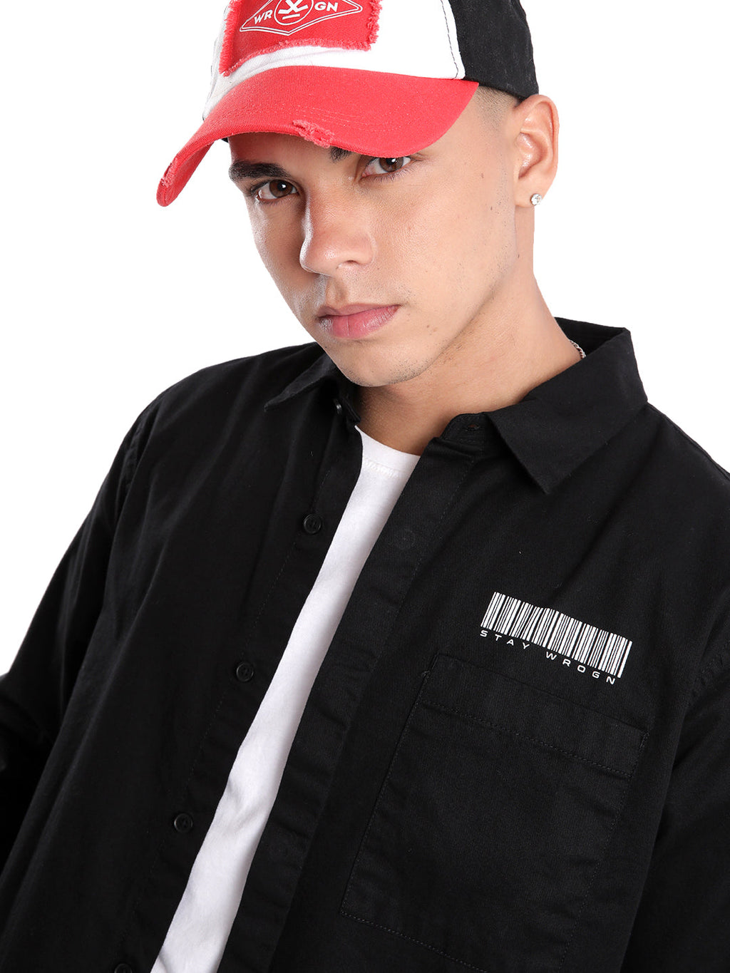 Classic Black Barcode Printed Shirt