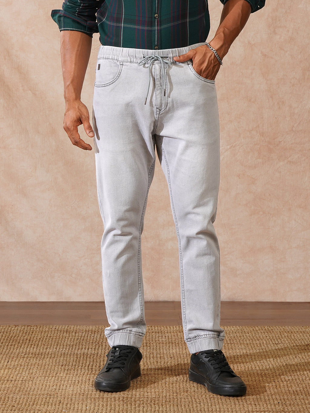 Faded Denim Jogger | Grey