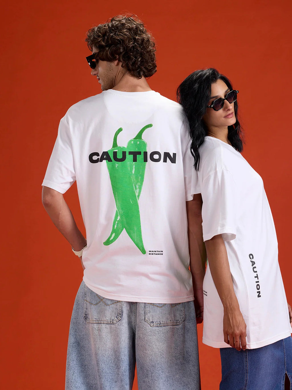 Men’s Oversized Graphic Printed Tee | White