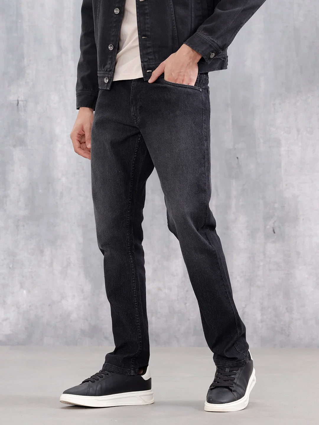 Classic Straight Leg Casual Jeans | Dark Grey