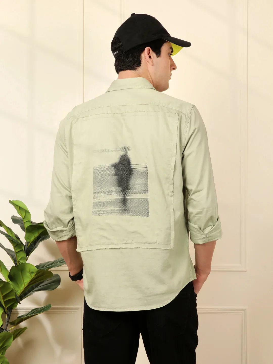 Blur Printed Cotton Shirt in Green