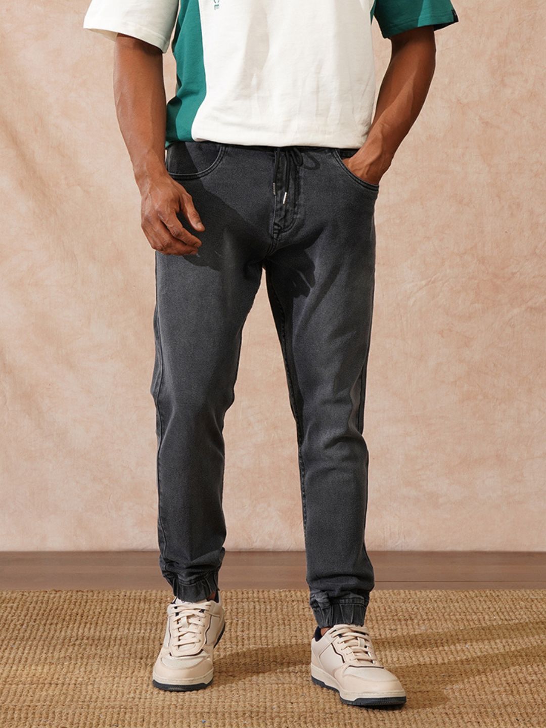 Faded Denim Jogger | Dark Grey