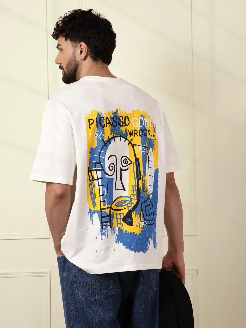 Heavy GSM Printed Picasso T-Shirt | Off White