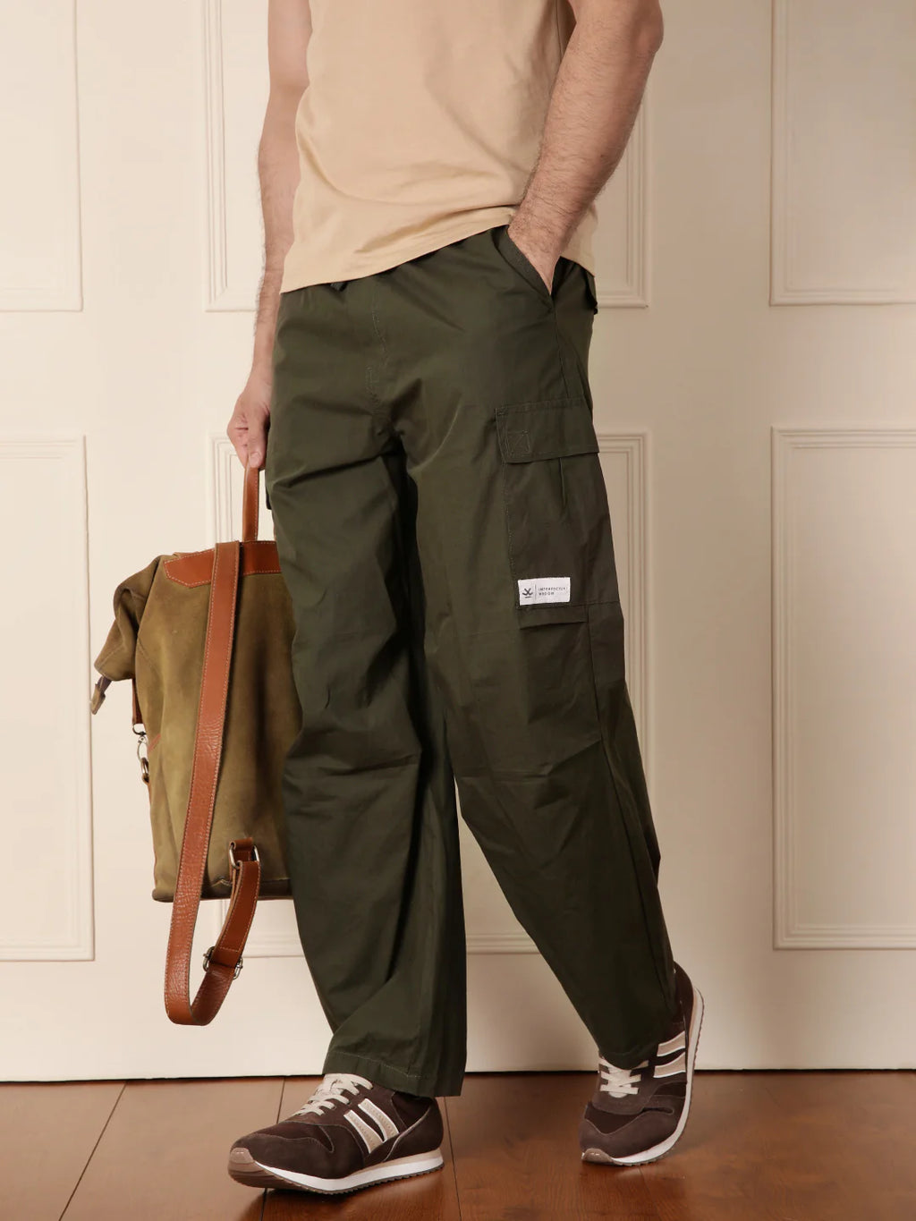 Solid Olive Parachute Pant