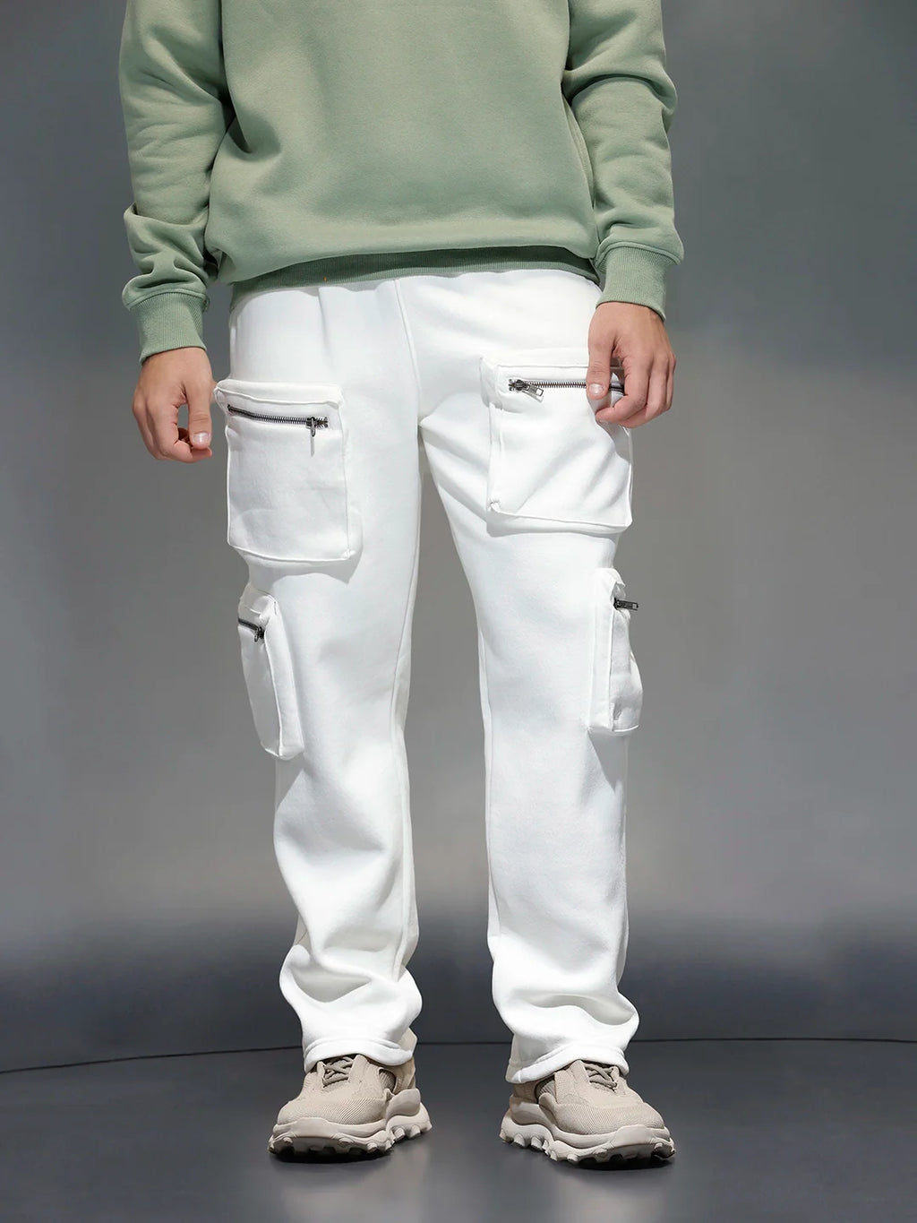 Men's Straight Fit 3D Pocket Cargo  |  Off White