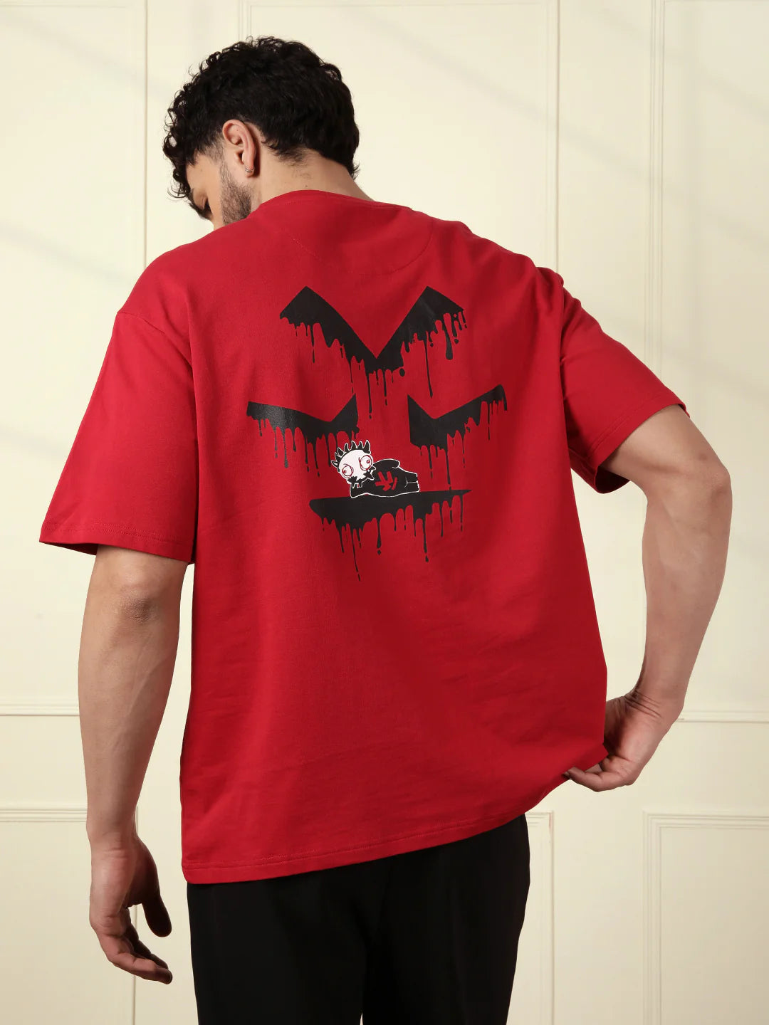 Heavy GSM Printed Monster T-Shirt | Red