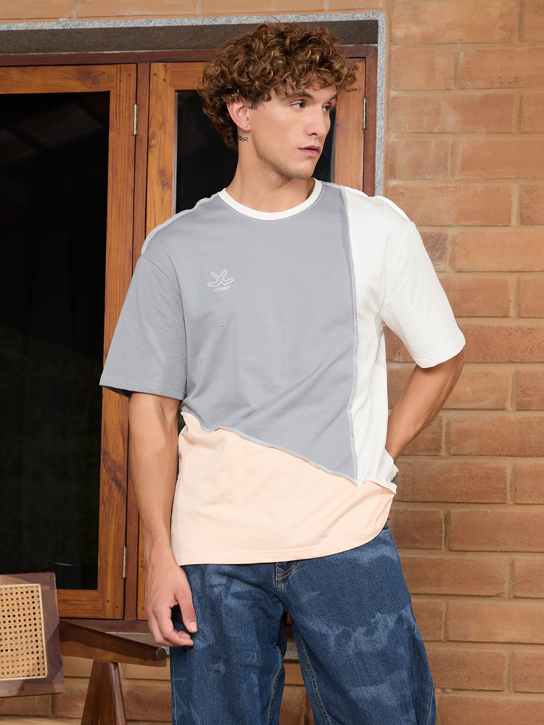 Cut & Sew Raw Seams T-Shirt | Off White