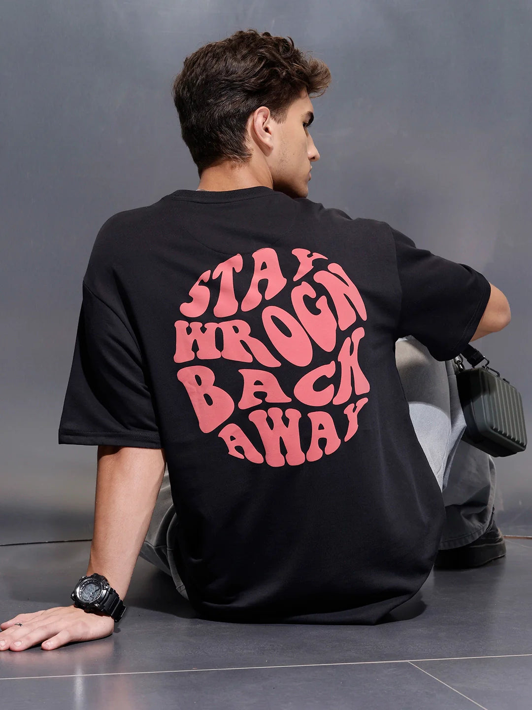 Oversized back-print tshirt | Black