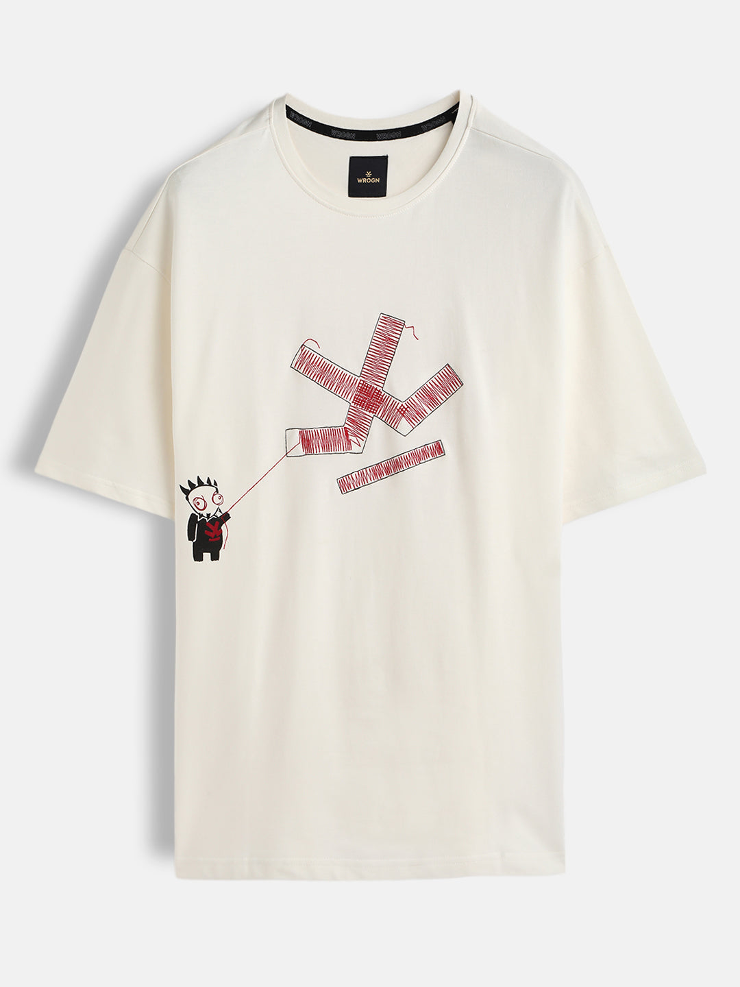 Embroidered Logo Oversized T-Shirt | Off White