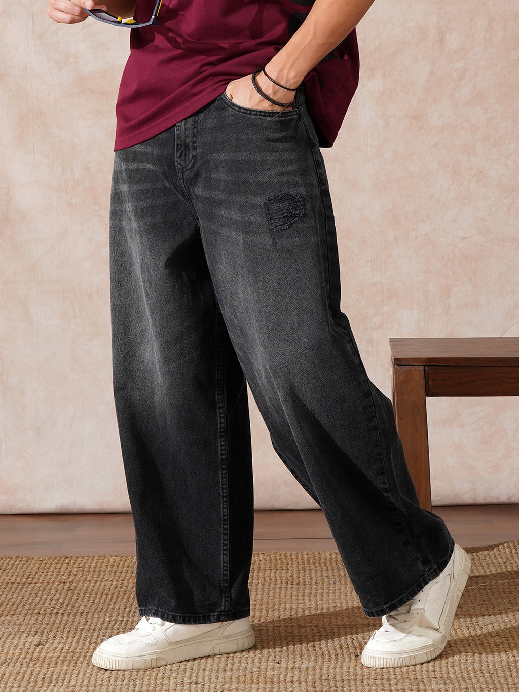 Casual Baggy Fit Jeans | Dark Grey