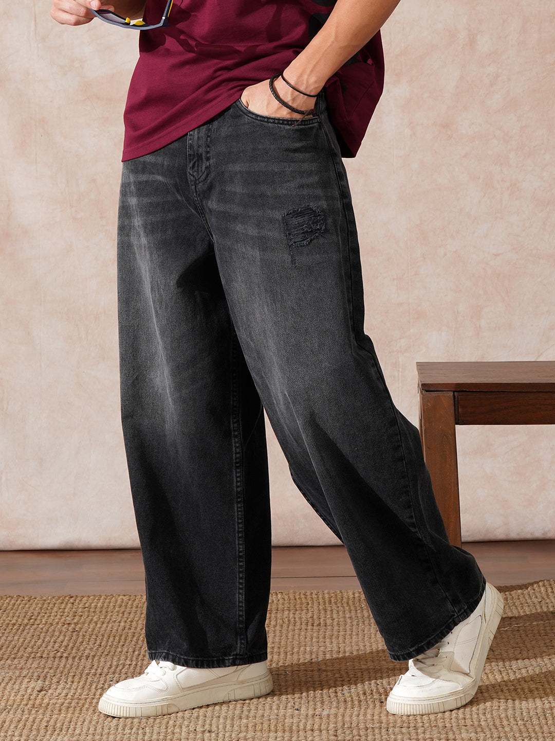 Casual Baggy Fit Jeans | Dark Grey
