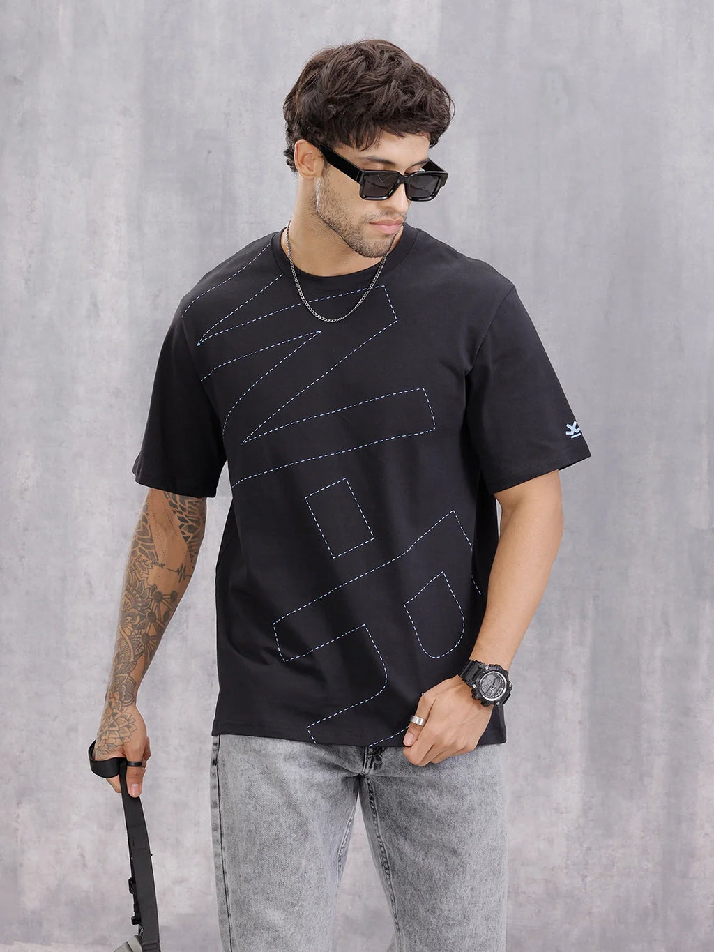 Graphic Printed Casual Fit T-shirt | Black