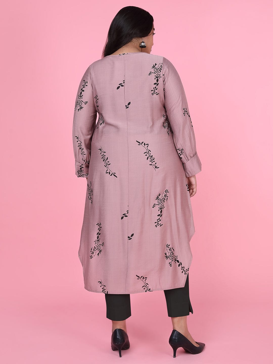 Women's Floral Straight Lavender Kurta