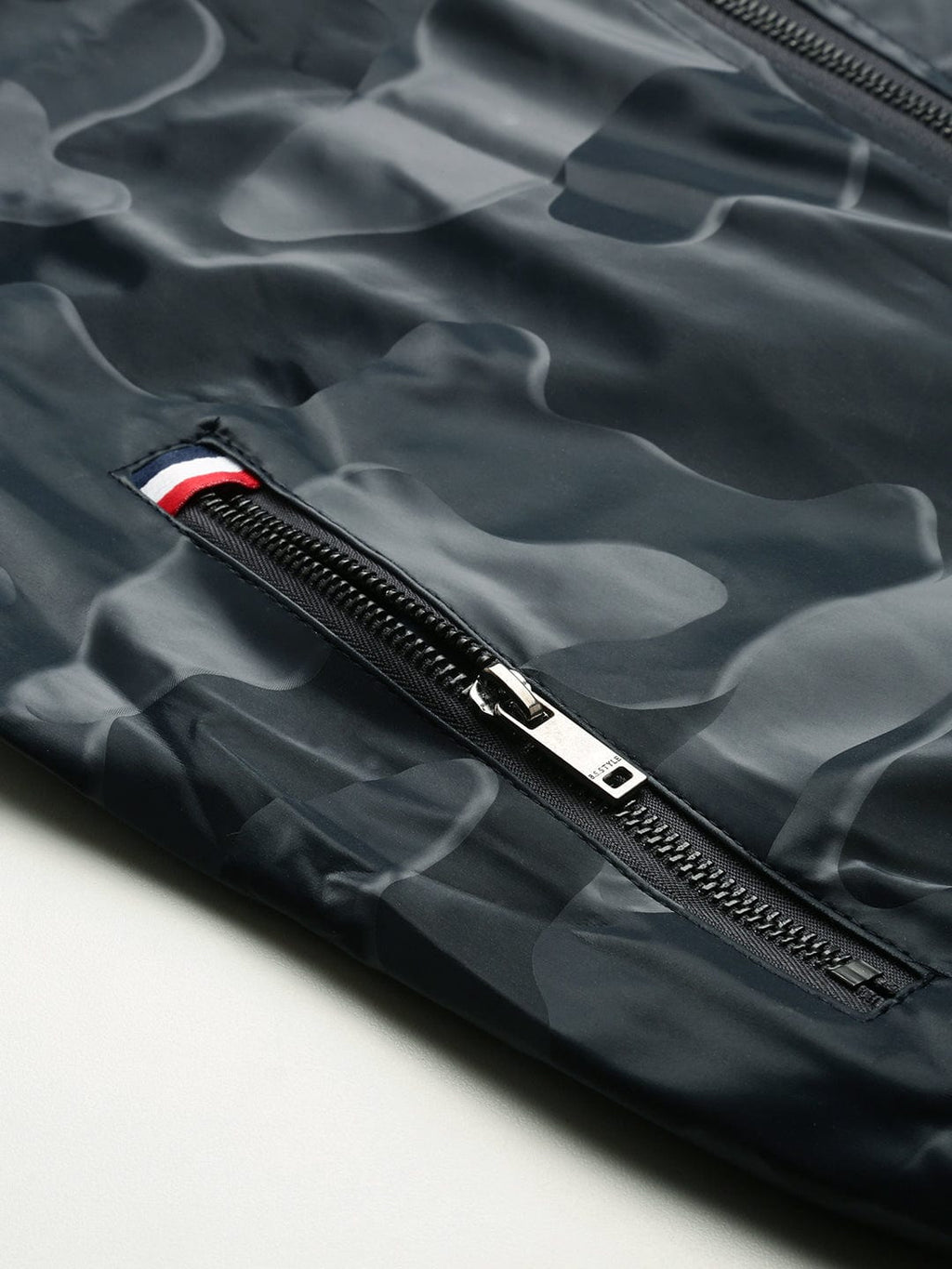 Men's Hooded Solid Navy Blue Leather Jacket