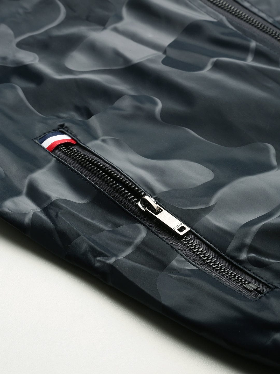 Men's Hooded Solid Navy Blue Leather Jacket