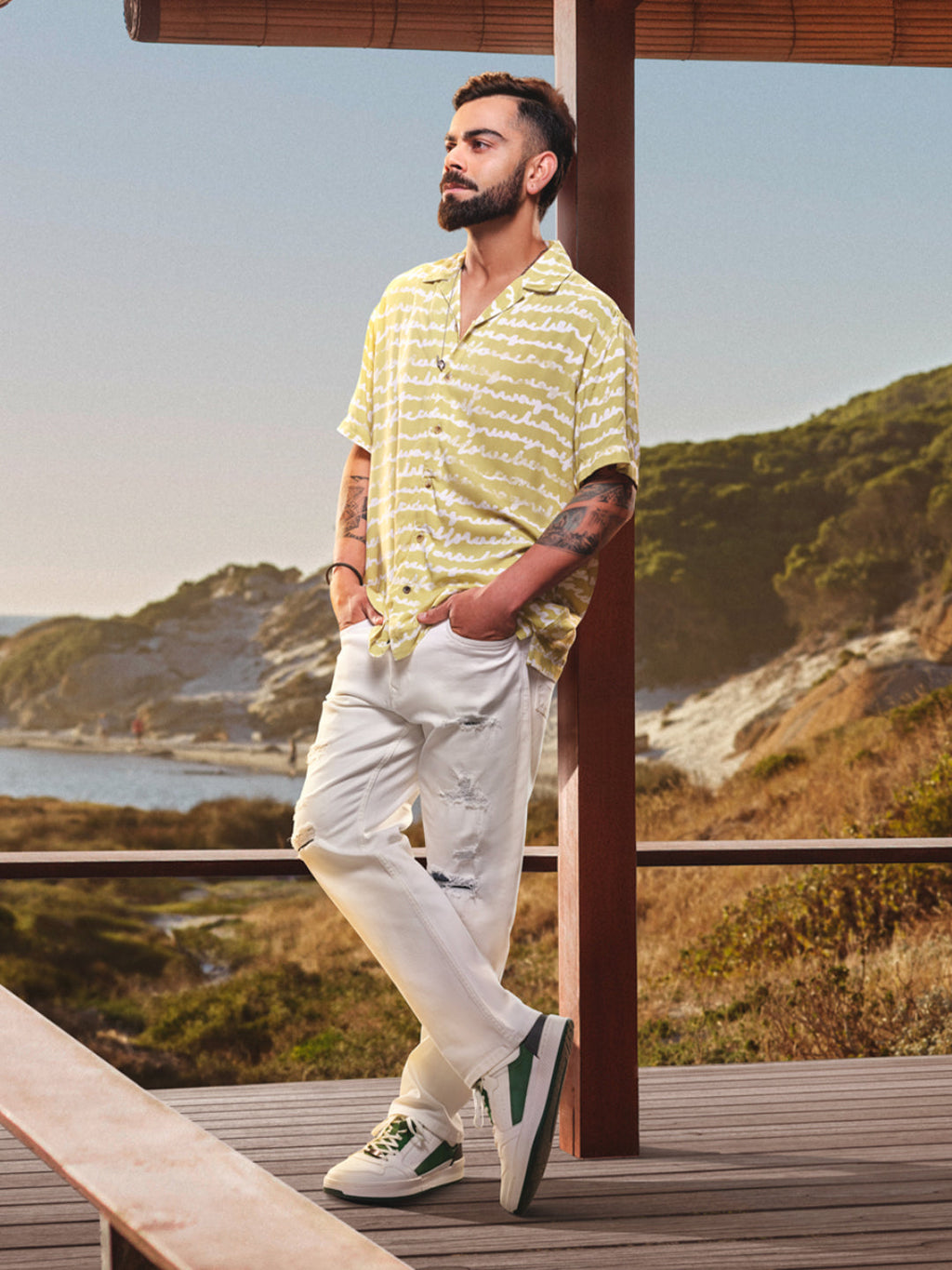 Cursive AOP Lime Shirt