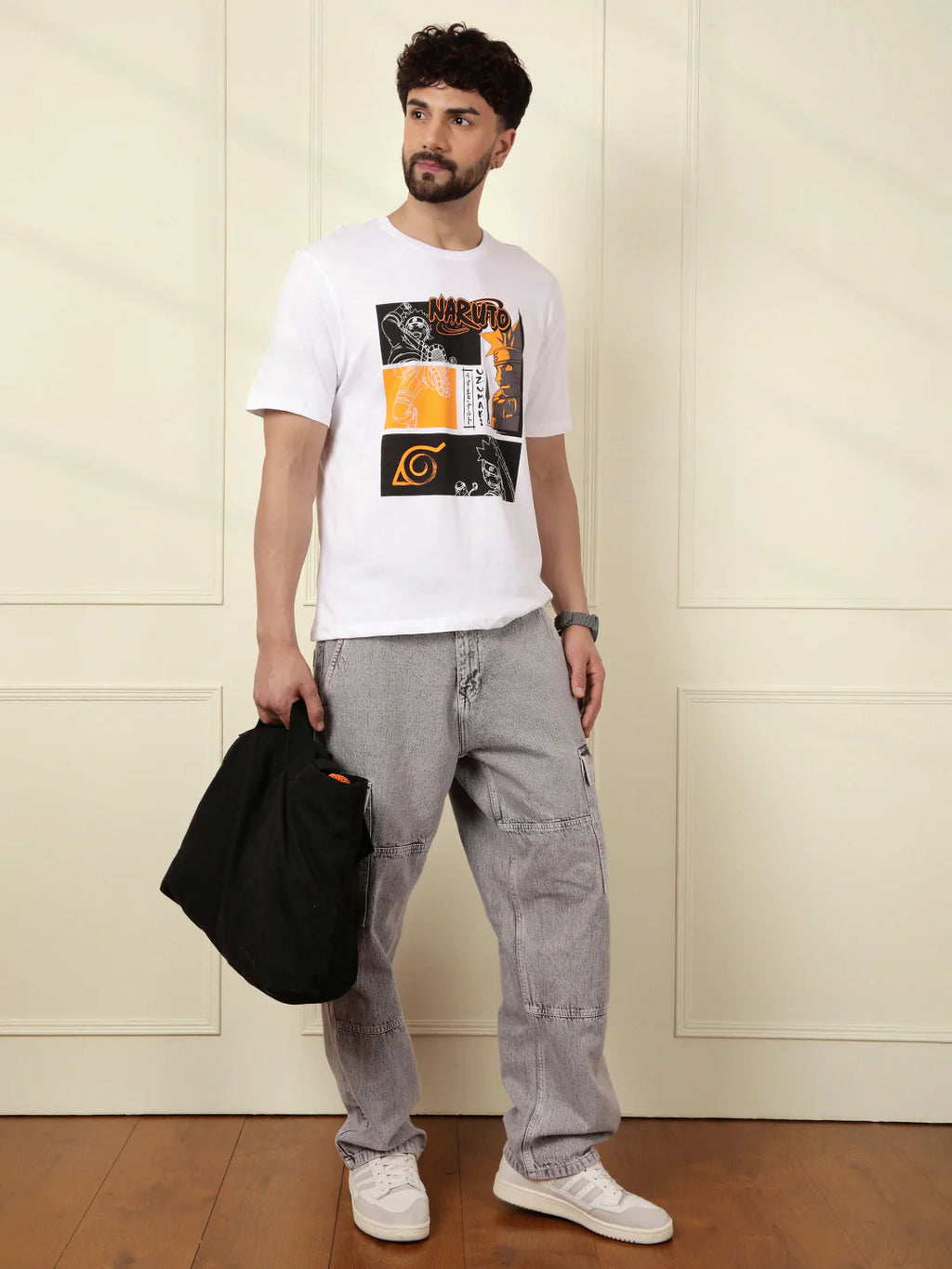 Printed White Naruto T-Shirt