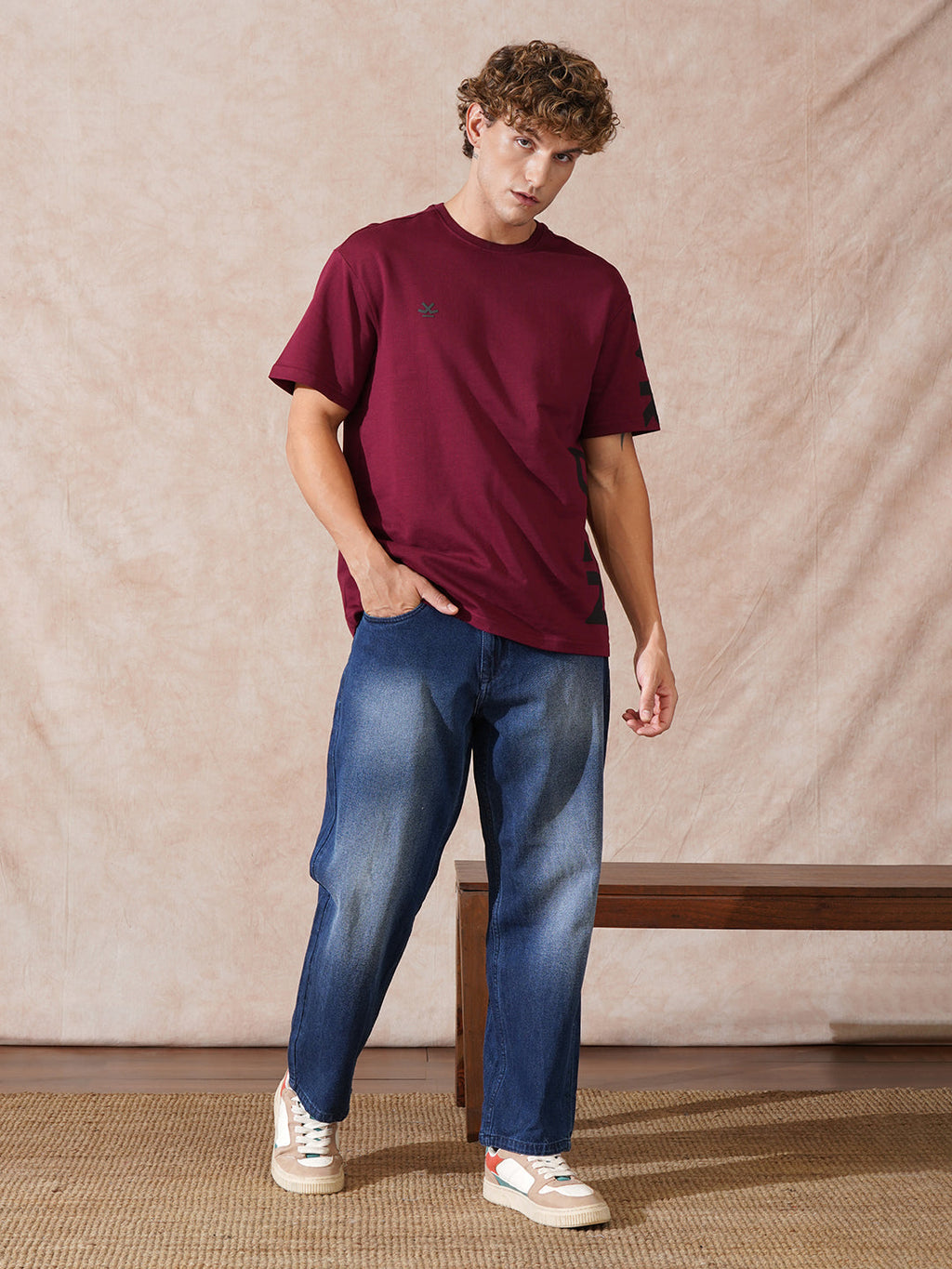 Casual Heavy Fade Loose Fit Jeans | Blue