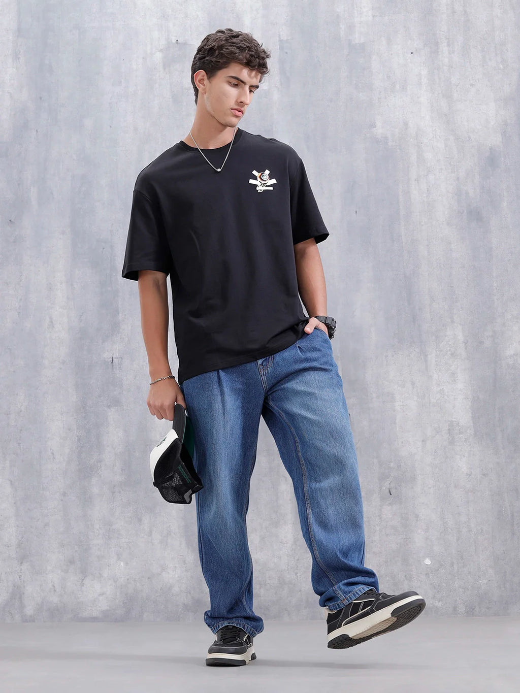 Bizarre Elements Inspired Oversized Back Print T-Shirt | Black