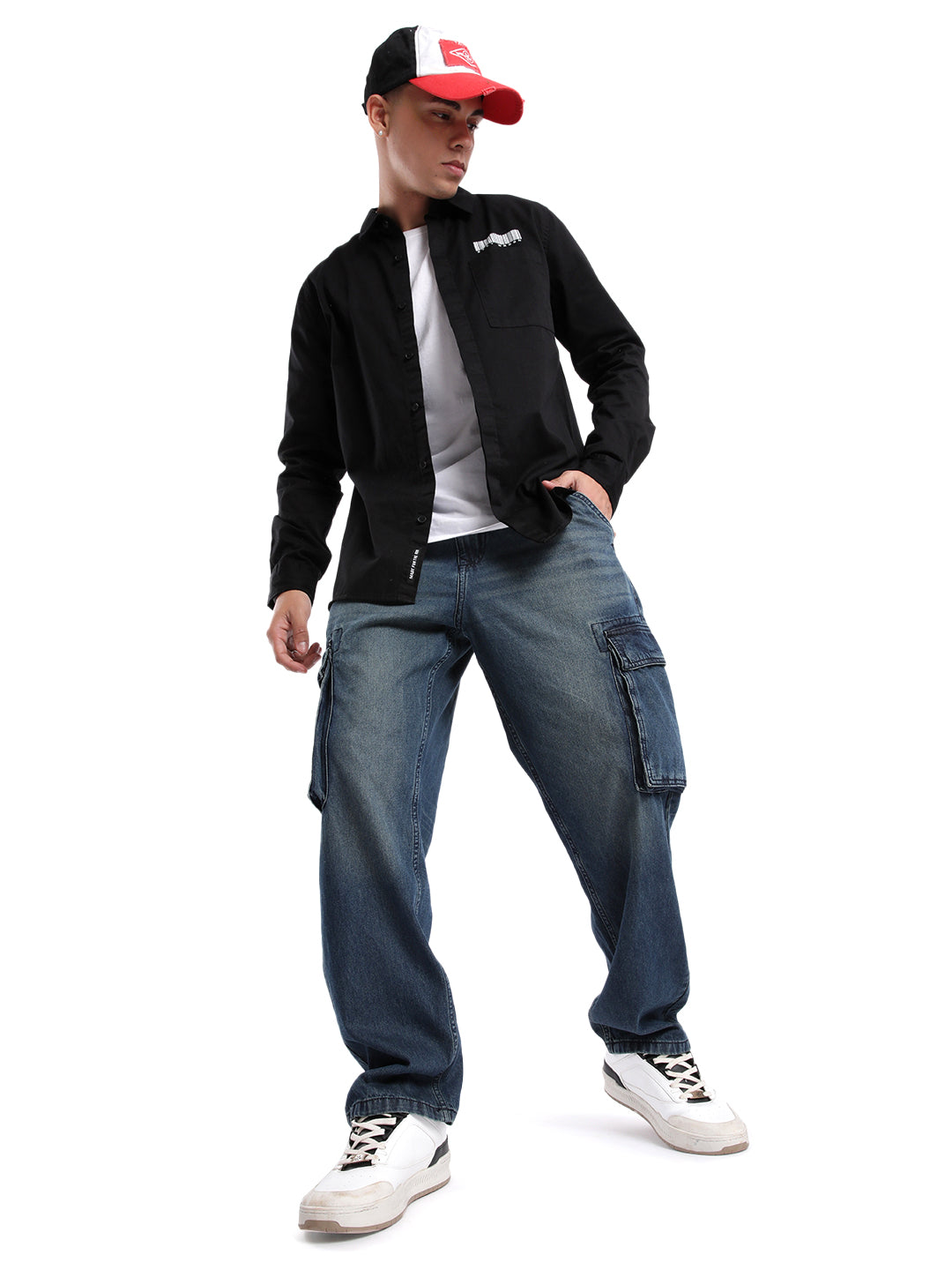 Classic Black Barcode Printed Shirt