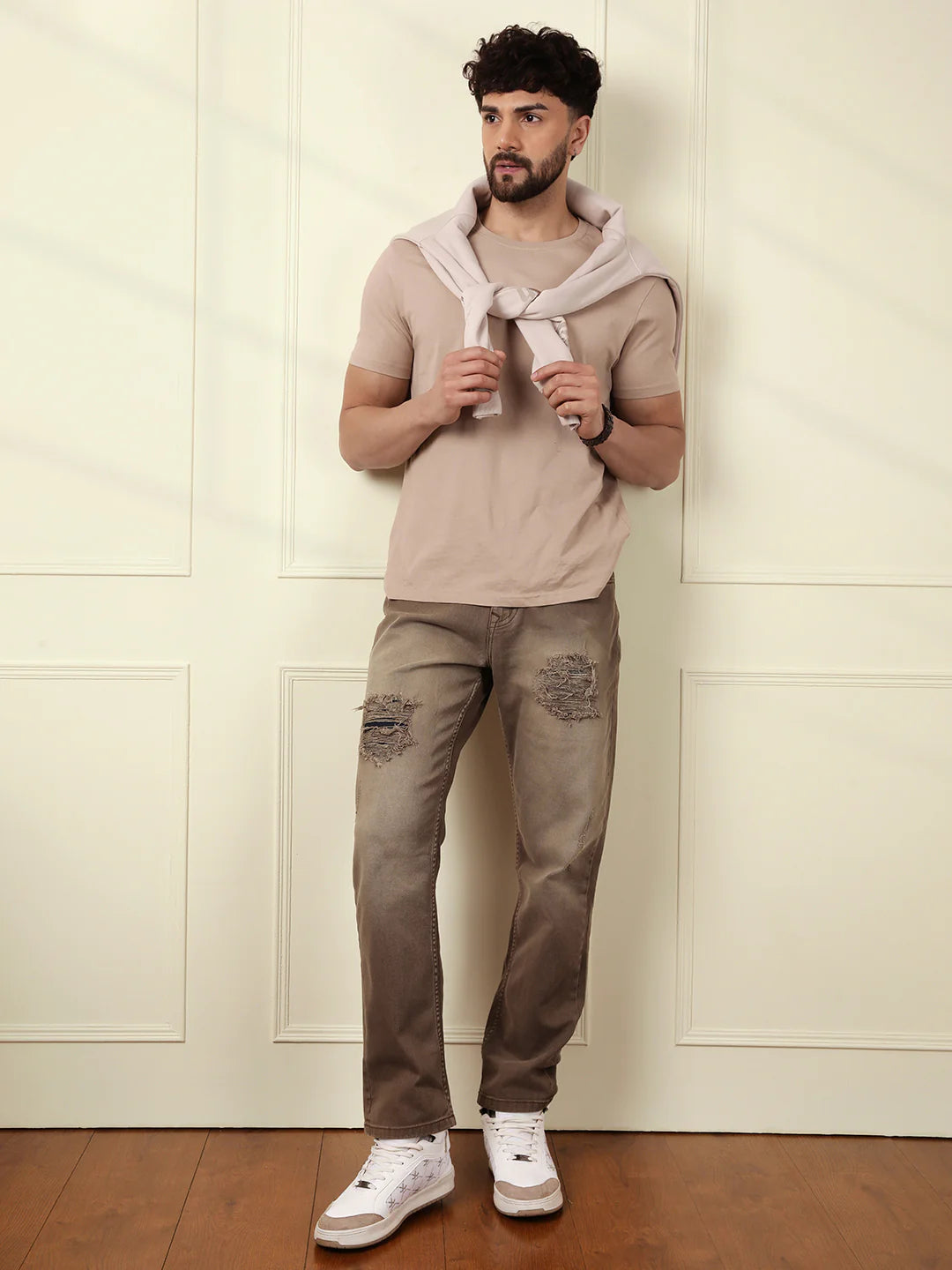 Distressed Apex Brown Jeans