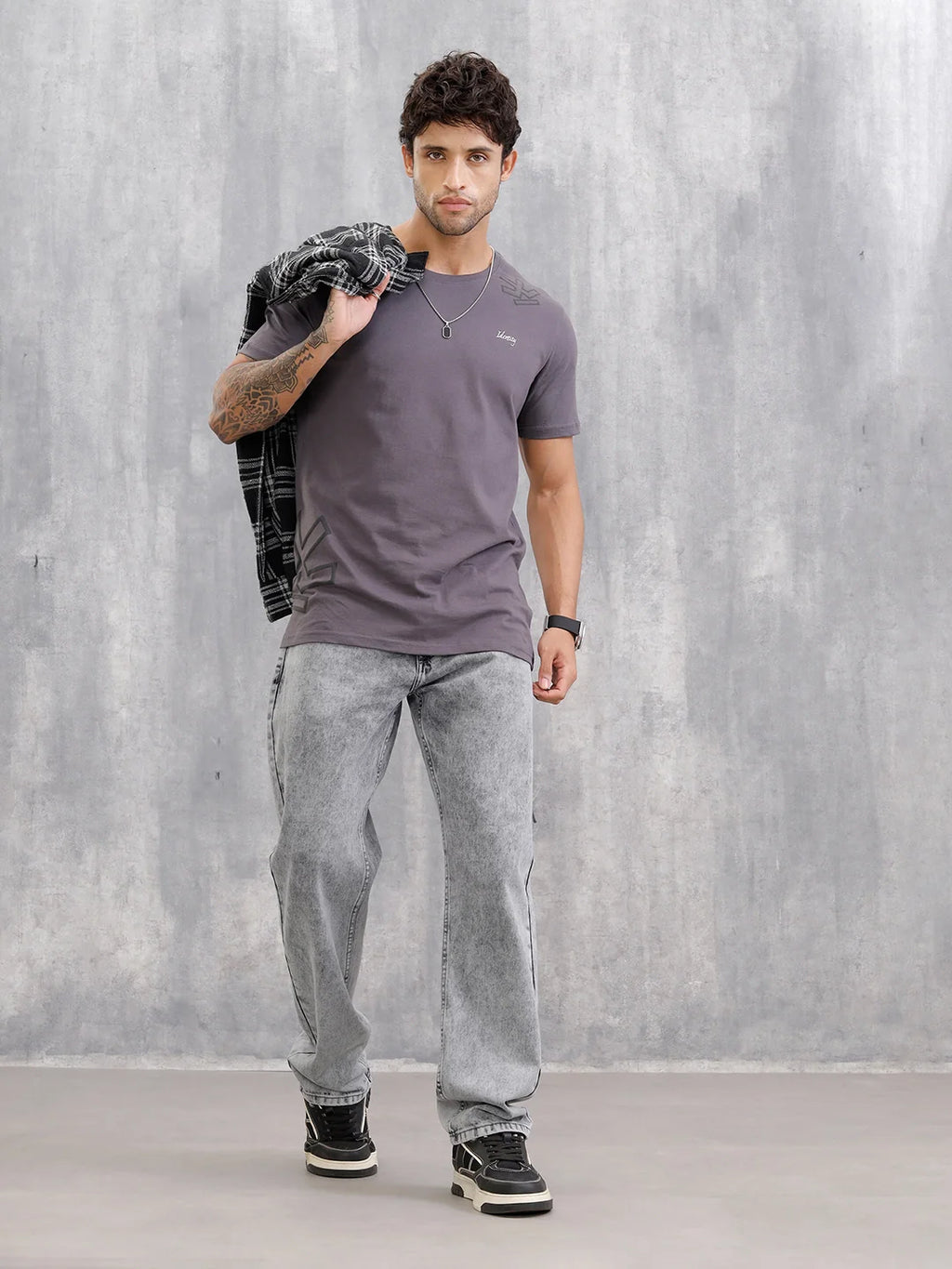 Puff Printed Regular Fit T-shirt | Dark Grey
