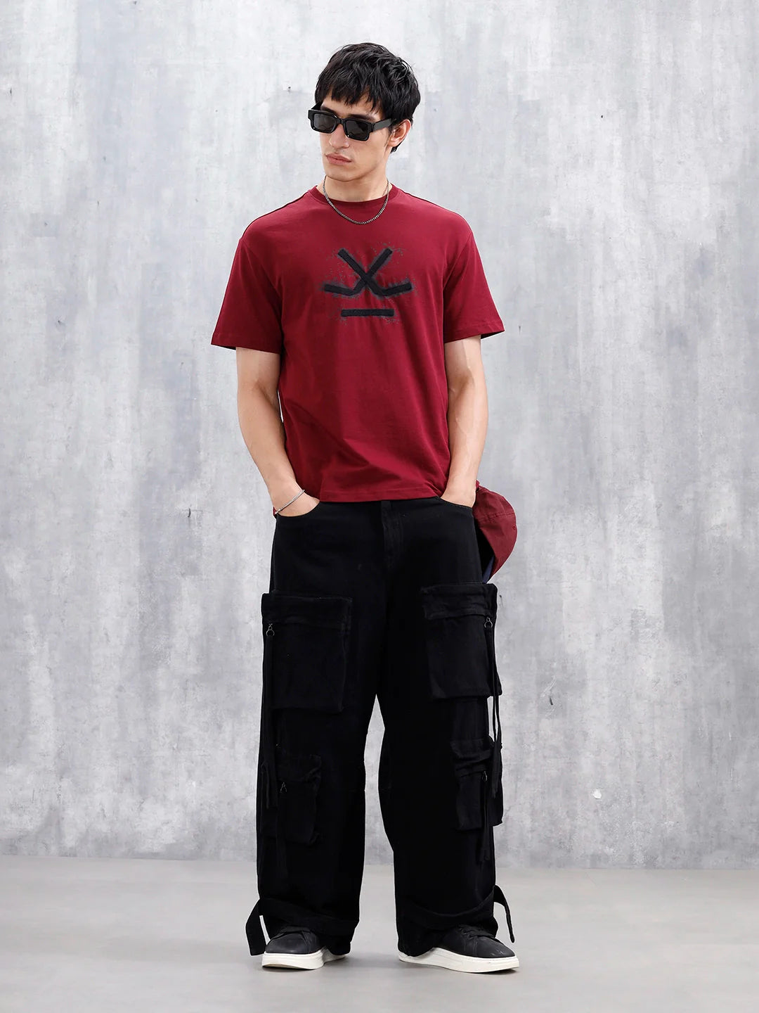 Men’s Wrogn Logo Appliqued Graphic Tee | Maroon