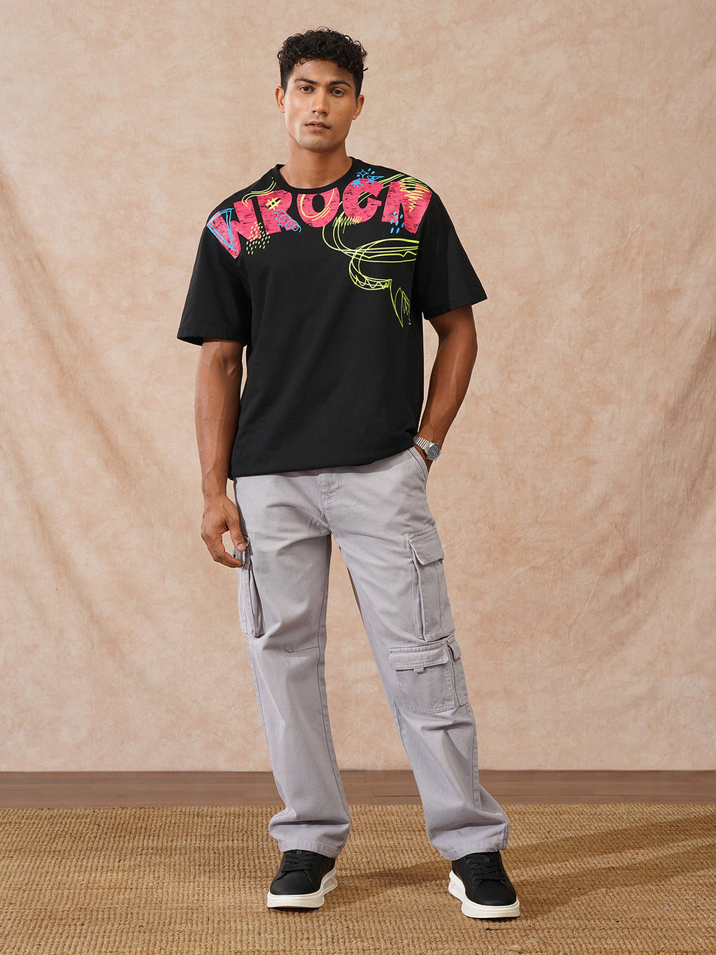 Stacked Loose Fit Cargo Trouser | Grey